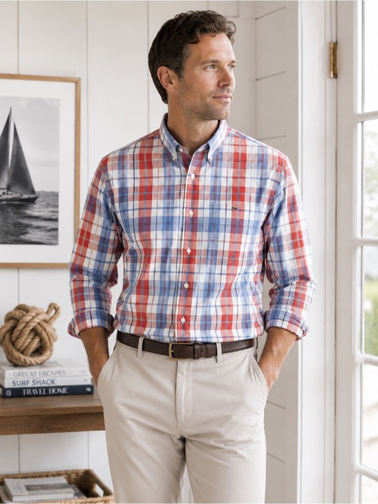 Vineyard Vines Other - NWT Vineyard Vines Slim Fit Tucker Shirt Jetty Red Plaid Button Down Mens Medium